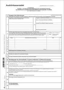 RNK Verlag Vordruck "Ausfuhrkassenzettel", DIN A4, SD