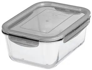 GastroMax Boîte de conservation en verre, 2,7 litres, gris