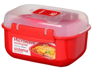 Sistema Boîte pour micro-ondes RECTANGULAR, 525 ml, rouge