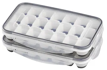 APS Bac à glaçons avec couvercle, transparent / gris