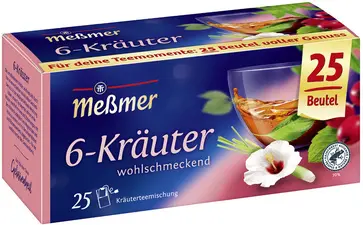 Meßmer Thé "6 herbes", parfumé, paquet de 25