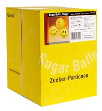 HELLMA sachets de sucre Sugar Balls "Happy", présentoir en