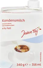 Jeden Tag Kondensmilch, teilentrahmt, 4% Fett, 340 g = 316ml