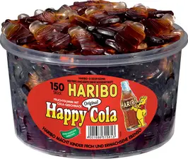 HARIBO Bonbon gélifié aux fruits HAPPY COLA, boîte de 150