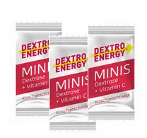 Dextro Energy Minis glucose, une boîte ronde transparente