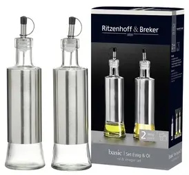 Ritzenhoff & Breker Kit flacons pour huile & vinaigre BASIC