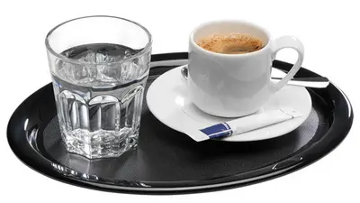 APS Plateau de service KAFFEEHAUS, ovale, en mélamine noir