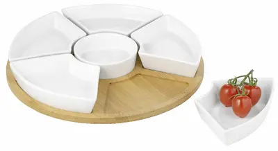 Esmeyer Set de service SUSAN, en bois/porcelaine, 7 pièces