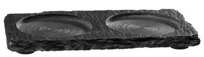 APS Plat en ardoise naturelle/soucoupe, (L)150 x (P)80 mm