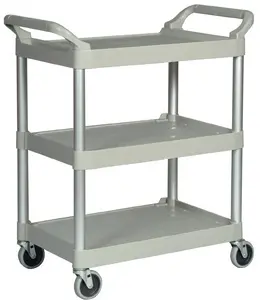 Rubbermaid Chariot utilitaire, 3 étages, platine