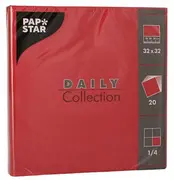 PAPSTAR Serviettes, 320 x 320 mm, 3 couches, bordeaux