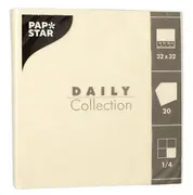 PAPSTAR Serviettes, 320 x 320 mm, 3 couches, champagne