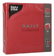 PAPSTAR Serviettes lunch, 320 x 320 mm, 3 couches, bordeaux