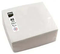 PROnappe Serviette de table jetable, 380 x 380 mm, blanc