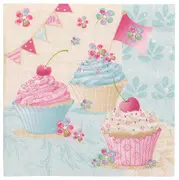 PAPSTAR Serviette à motif "Birthday Cup Cakes