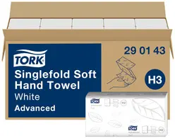 TORK Essuie-mains Singlefold, 226 x 230 mm, plié en Z, blanc