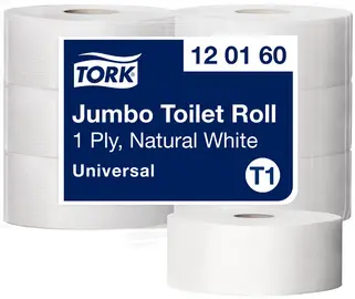 TORK Papier toilette grand rouleau Jumbo, 1 couche, blanc