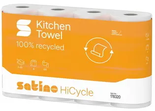 satino by wepa Essuie-tout HiCycle, 3 couches, extra blanc