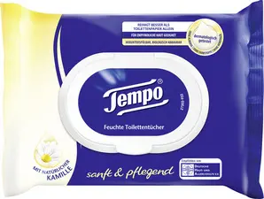 Tempo Lingette humide de toilette doux & soigneux