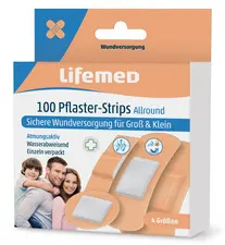 Lifemed Pansements "Allround", pack de 100, couleur chair