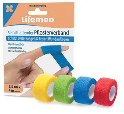 Lifemed Bande cohésive, auto-adhésive, assorti