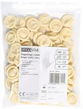 HYGOSTAR Doigtier en latex, sans poudre, L, blanc