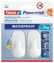 tesa Powerstrips Crochet WATERPROOF Large, plastique, blanc