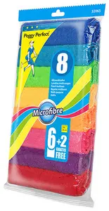 Peggy Perfect Lavettes multi-usage microfibre, paquet de 8