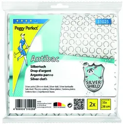 Peggy Perfect Chiffon d'argent "Antibac", pack de 2