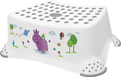 keeeper Marchepied "tomek hippo", avec impression, blanc