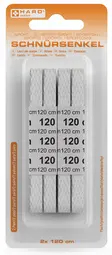 HARO Lacets Sport, plat, 1200 mm, blanc