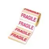 Etiquette Auto-adhésive blanche imprimée FRAGILE en rouge 148 mm x 48.8 mm