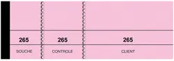 ELVE Bloc passe-partout, rose, 50 x 150 mm, pour tombola
