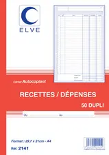 ELVE Manifold "Recettes / Dépenses", A4, dupli, 50 feuillets