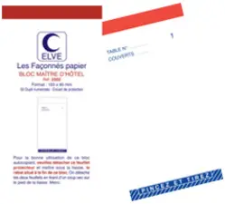 ELVE Bloc Maître d'Hôtel, 85 x 150 mm, 50 feuillets dupli
