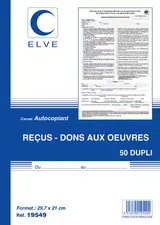 ELVE Manifold "Carnets de recus - dons aux oeuvres", A4