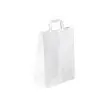 Sac kraft poignées plates 180 x 220 x 80 mm blanc