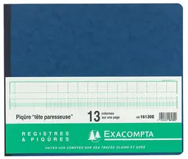 EXACOMPTA Piqûre tête paresseuse, 8 colonnes sur 1 page