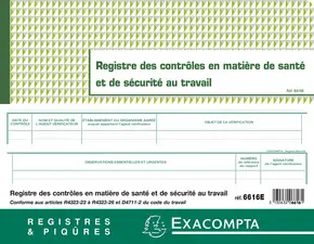 EXACOMPTA Piqûre "Registre des contrôle en matière de santé