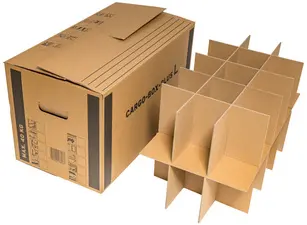SMARTBOXPRO Carton à verres, en carton ondulé, brun