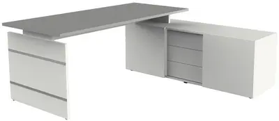 kerkmann Bureau complet Form 4, blanc/graphite