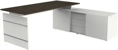 kerkmann Bureau complet Form 4, blanc/wengé