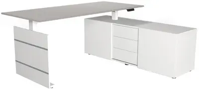 kerkmann Poste de travail complet Move 3, blanc/gris clair