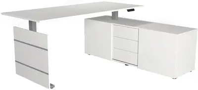kerkmann Poste de travail complet Move 3 tube, blanc