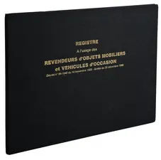 EXACOMPTA Registre d'objets mobiliers / véhicules d'occasion