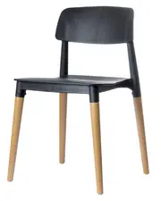 PAPERFLOW Chaise visiteur "GLAMWOOD", set de 2, noir