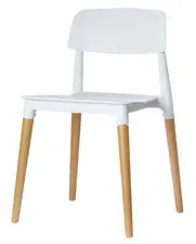 PAPERFLOW Chaise visiteur "GLAMWOOD", ensemble de 2, blanc