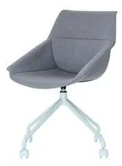 PAPERFLOW Chaise visiteur LUGE, set de 2, blanc / gris