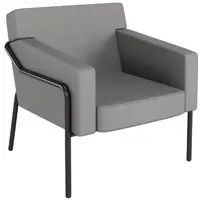 PAPERFLOW Fauteuil visiteur MEDSO T L, simili-cuir, gris