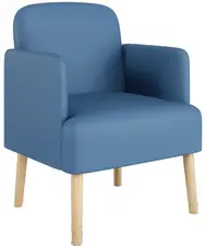 PAPERFLOW Fauteuil visiteur Brooks, simili cuir, bleu